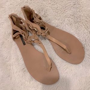 Forever 21 Ankle Sandals with Zip up Back